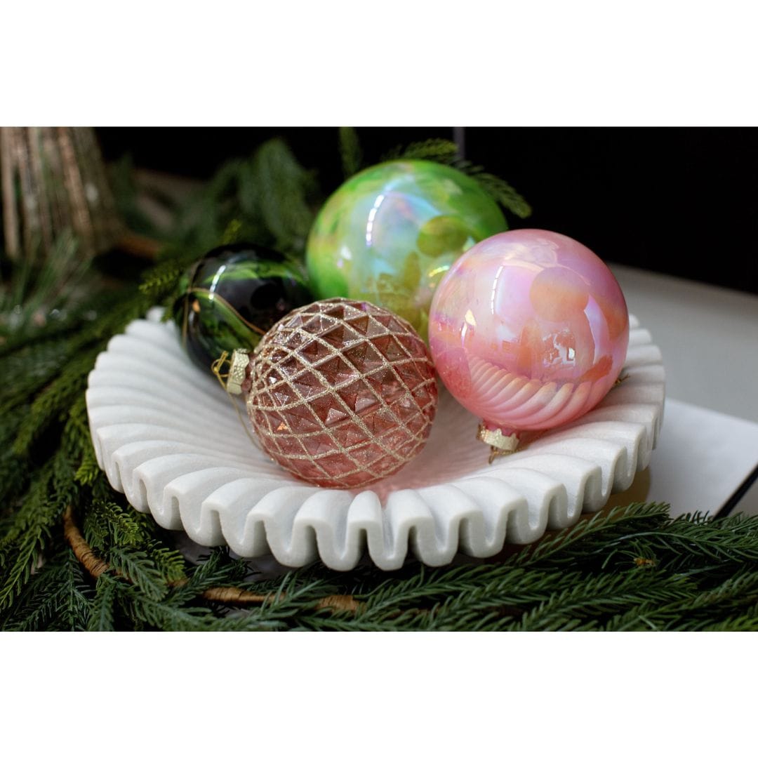 Sagebrook Home Marble Pleated Bowl Bowls 18853