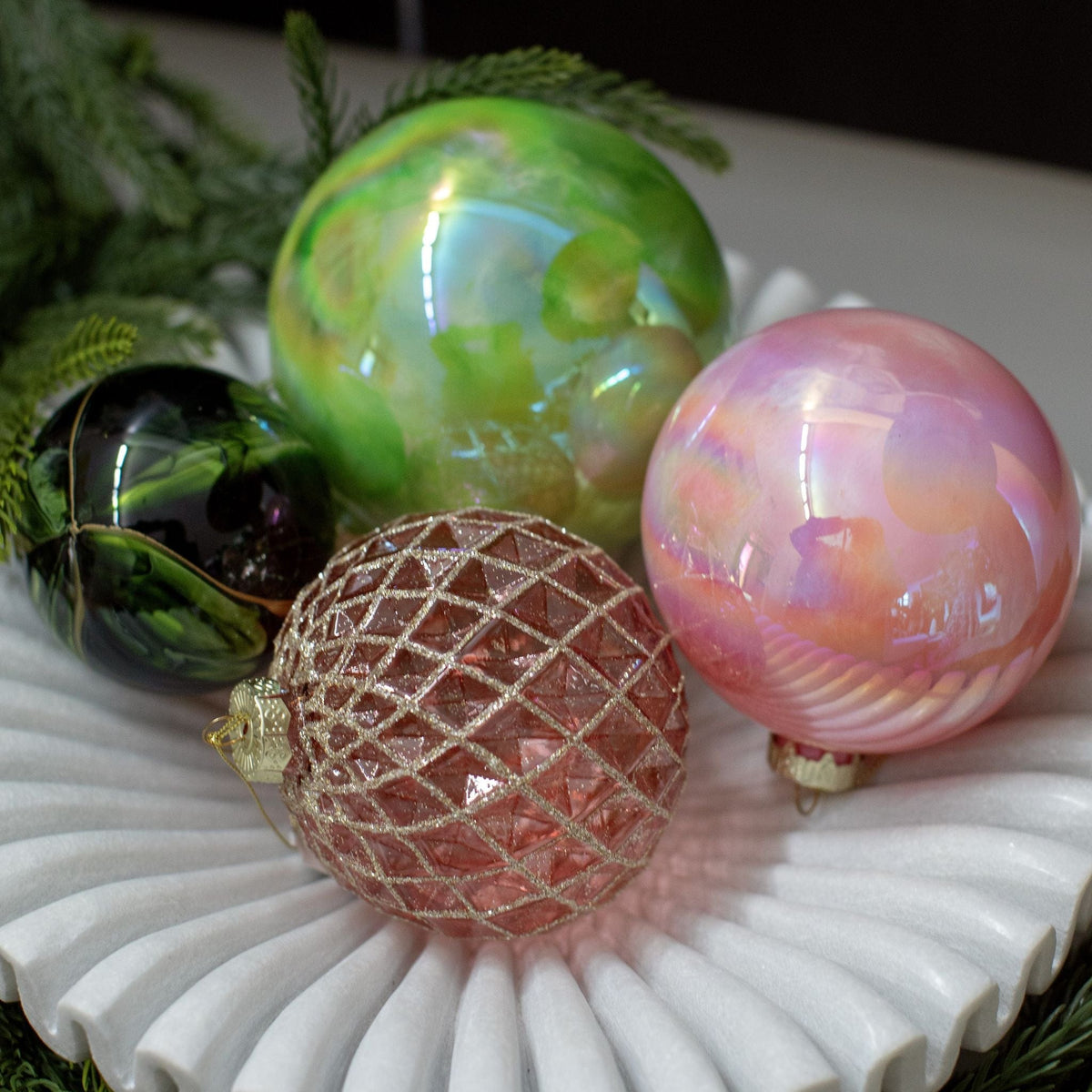 Sagebrook Home Marble Pleated Bowl Bowls 18853