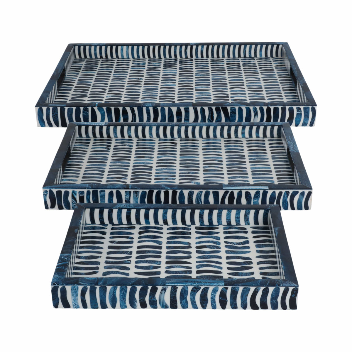 Sagebrook Home Masonton Blue Tray Serving Trays