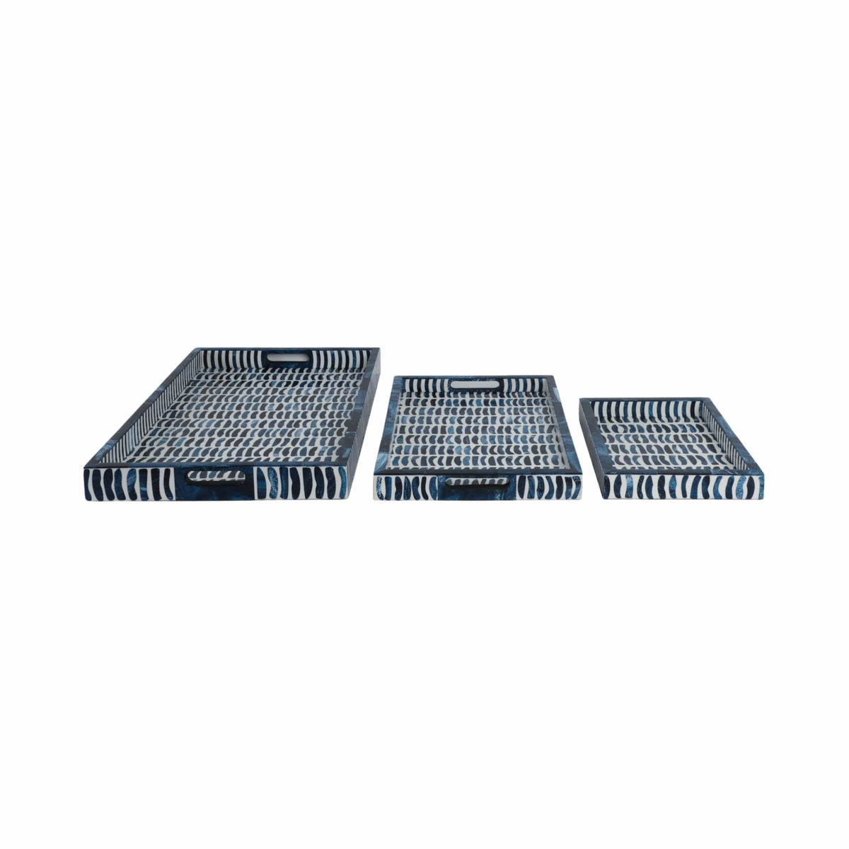 Sagebrook Home Masonton Blue Tray Serving Trays
