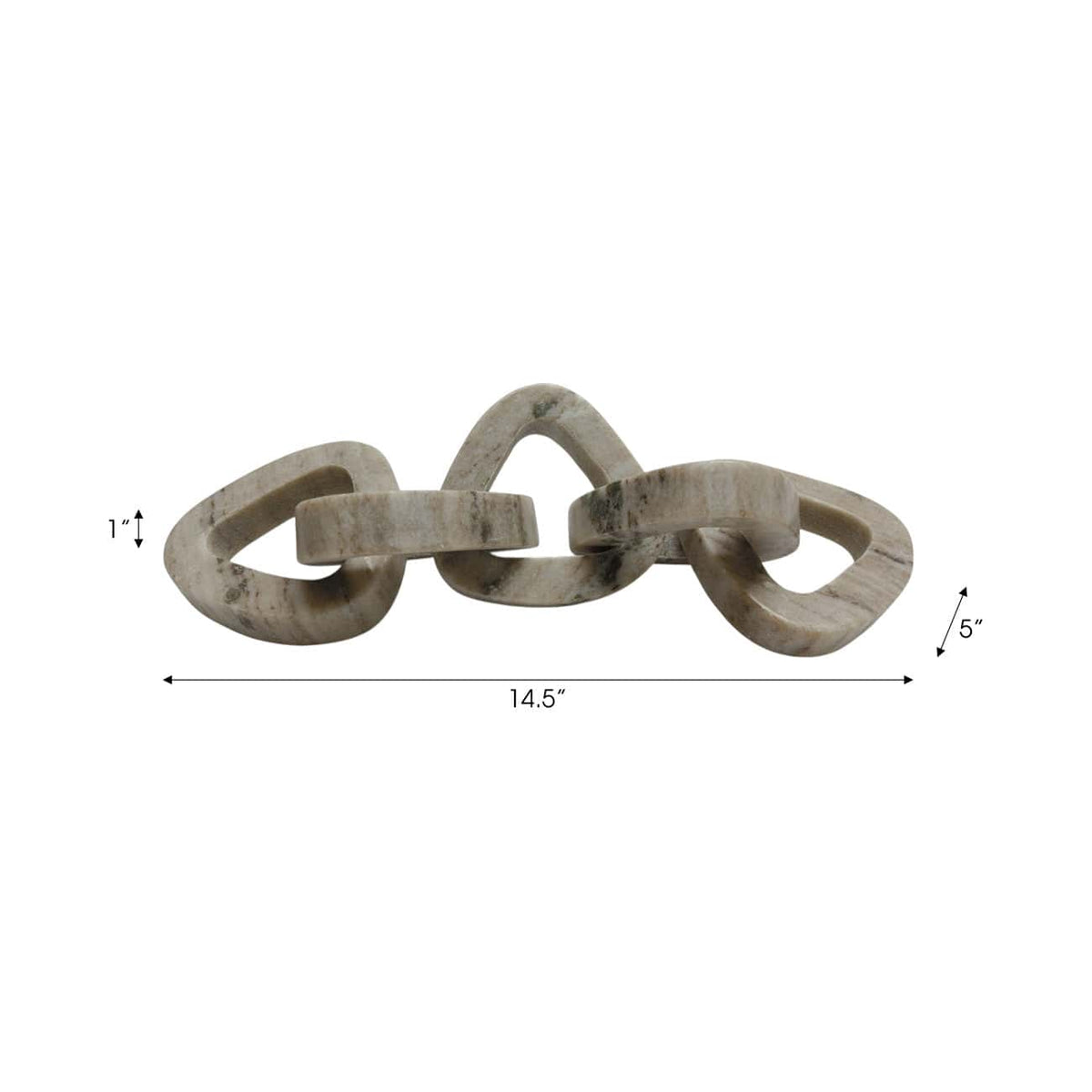 Sagebrook Home Mollin Carved Marble Chain Object Sculptures EV22726