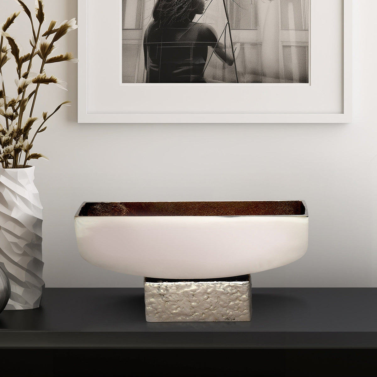 Sagebrook Home Ophelia Long Pedestal Bowl Vase EV19208