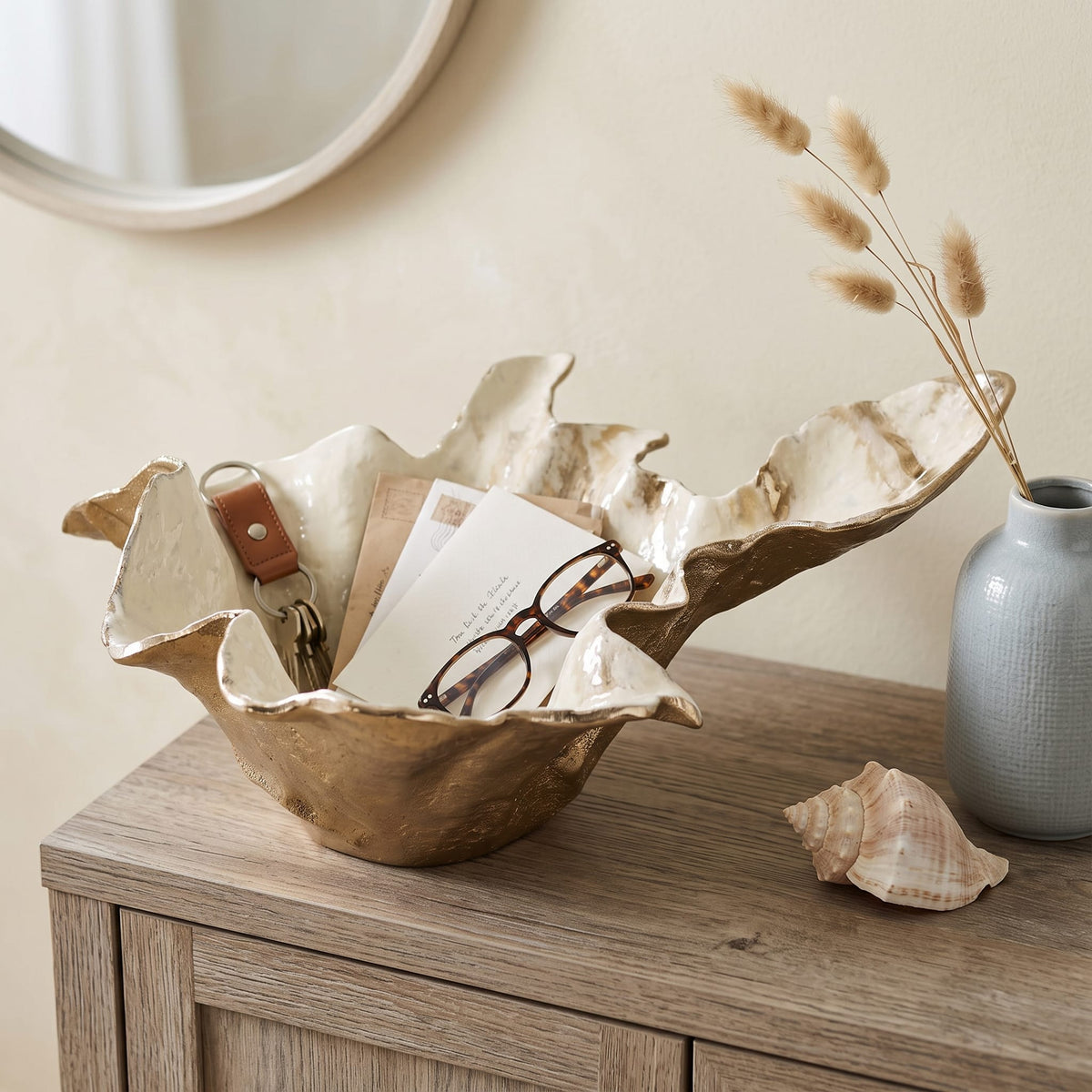 Sagebrook Home Orionbeach Tan Bowl Decorative Bowls 22511