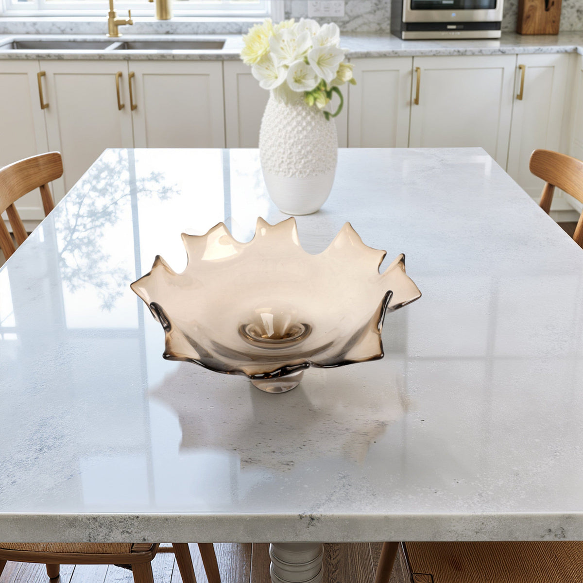 Sagebrook Home Padma Artisan Blown Glass Bowl Bowl EV21415