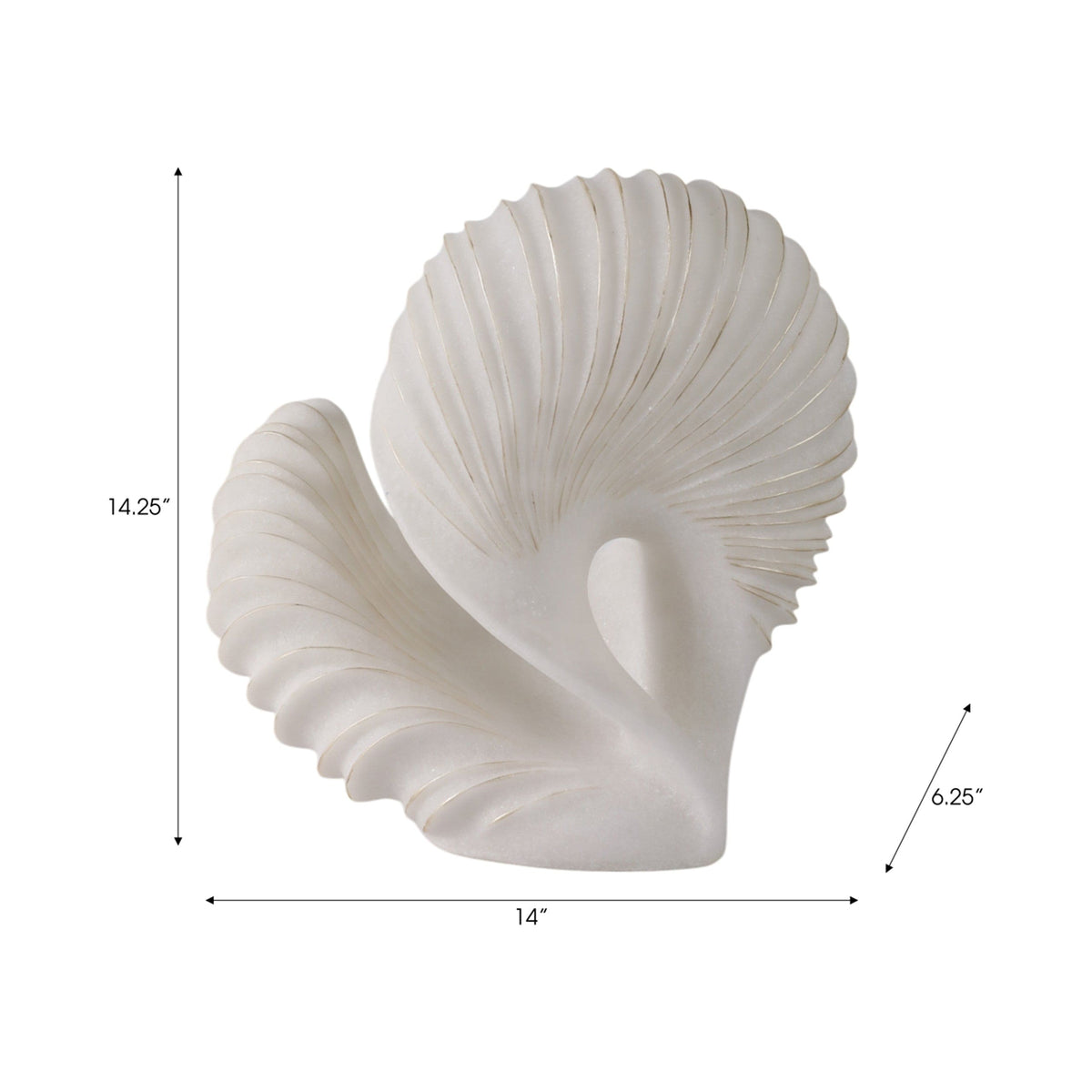 Sagebrook Home Quartz Resin Shell Statuary Decorative Objects EV22160