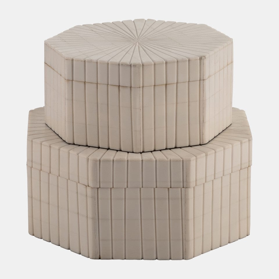 Sagebrook Home Resin Hexagon Box Accent Boxes