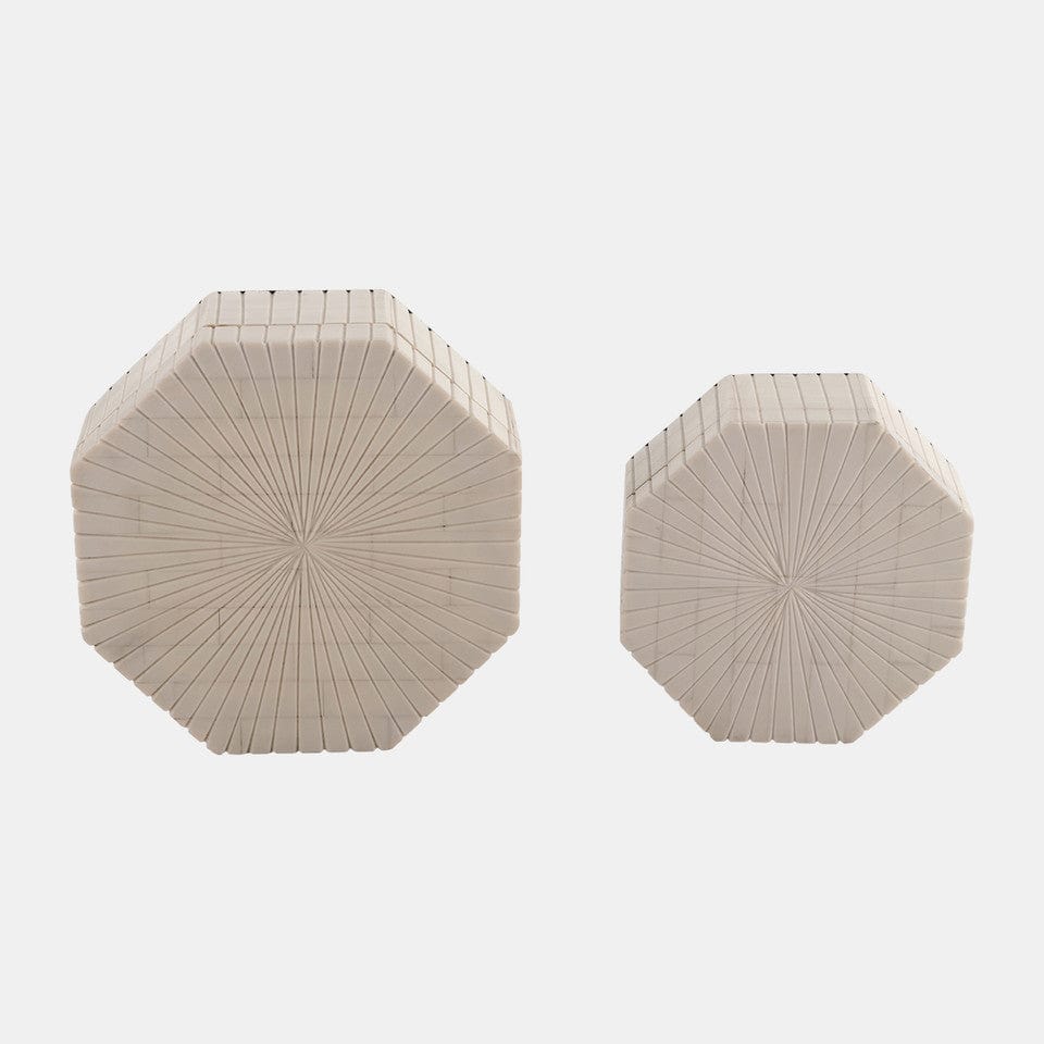 Sagebrook Home Resin Hexagon Box Accent Boxes