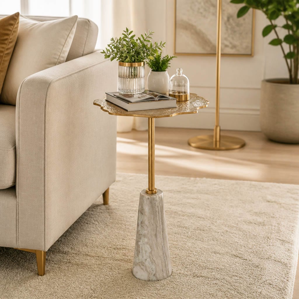 Sagebrook Home Stormbrook Gold Table Side Table 24205