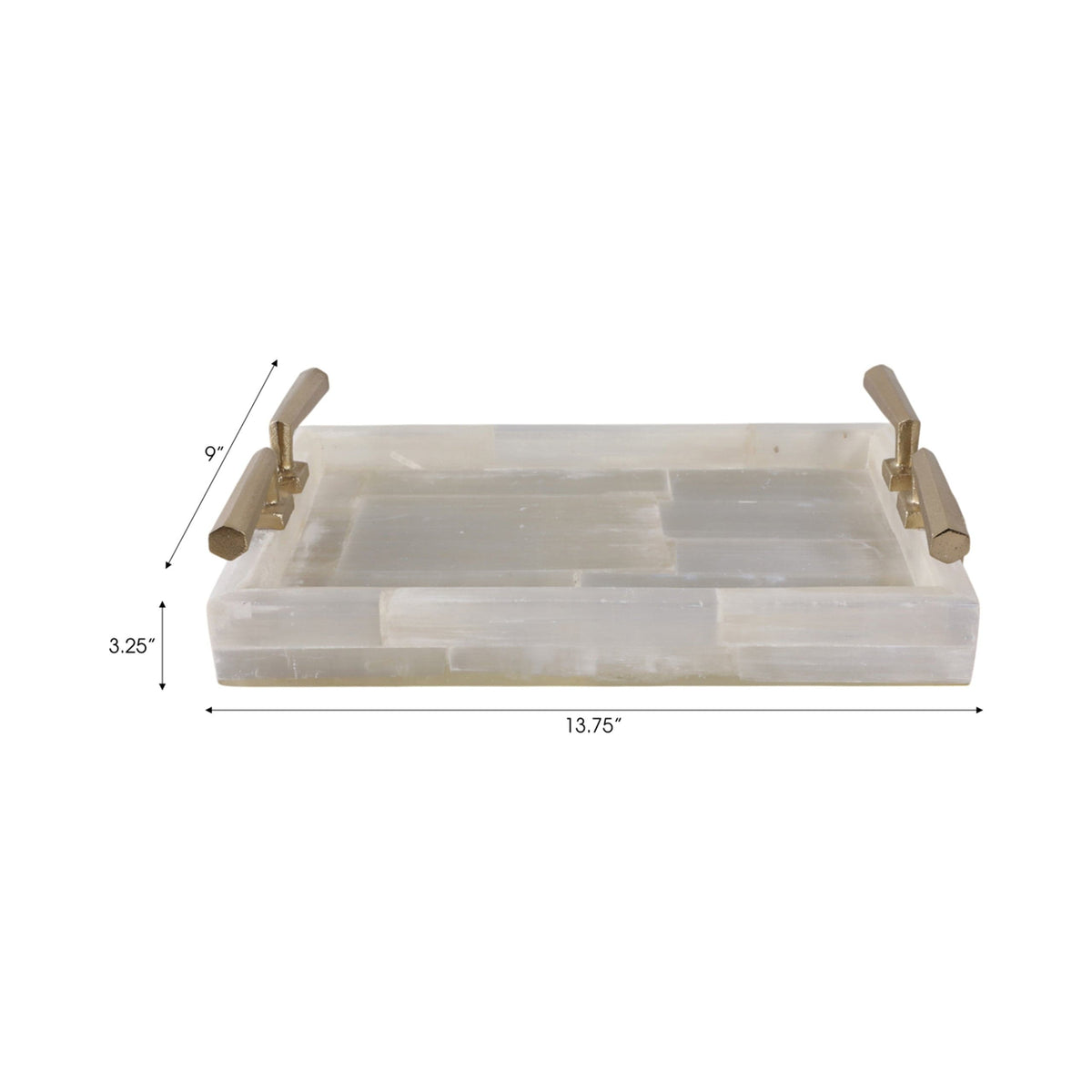 Sagebrook Home Surrey Selenite Tray Decorative Trays EV51409