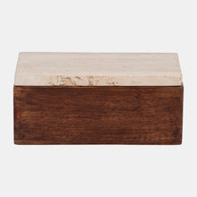Sagebrook Home Travertine Box With Wood Base Boxes 18170