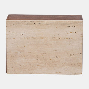 Sagebrook Home Travertine Box With Wood Base Boxes 18170