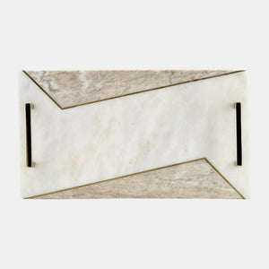 Sagebrook Home Two Tone Marble Tray Decorative Trays