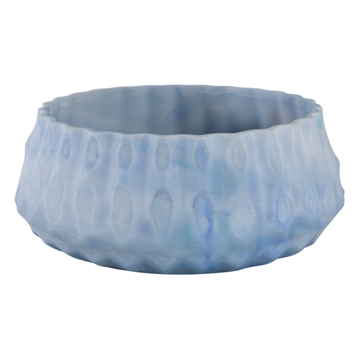 Sagebrook Home Warwick Blue Carved Glass Bowl Bowl EV22275