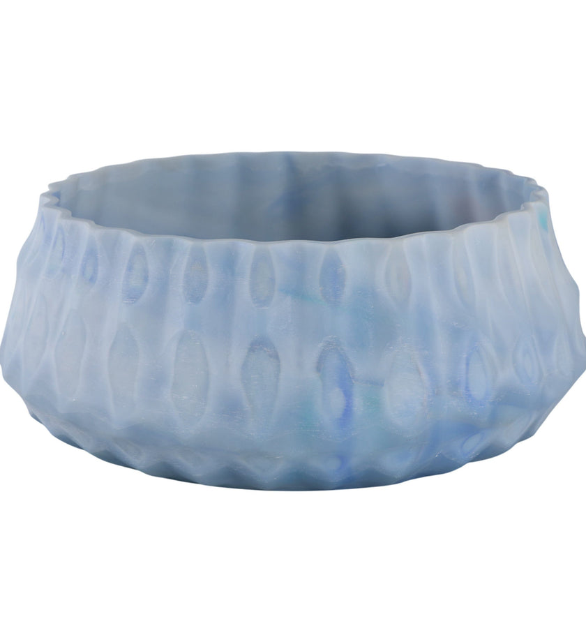 Warwick Blue Carved Glass Bowl