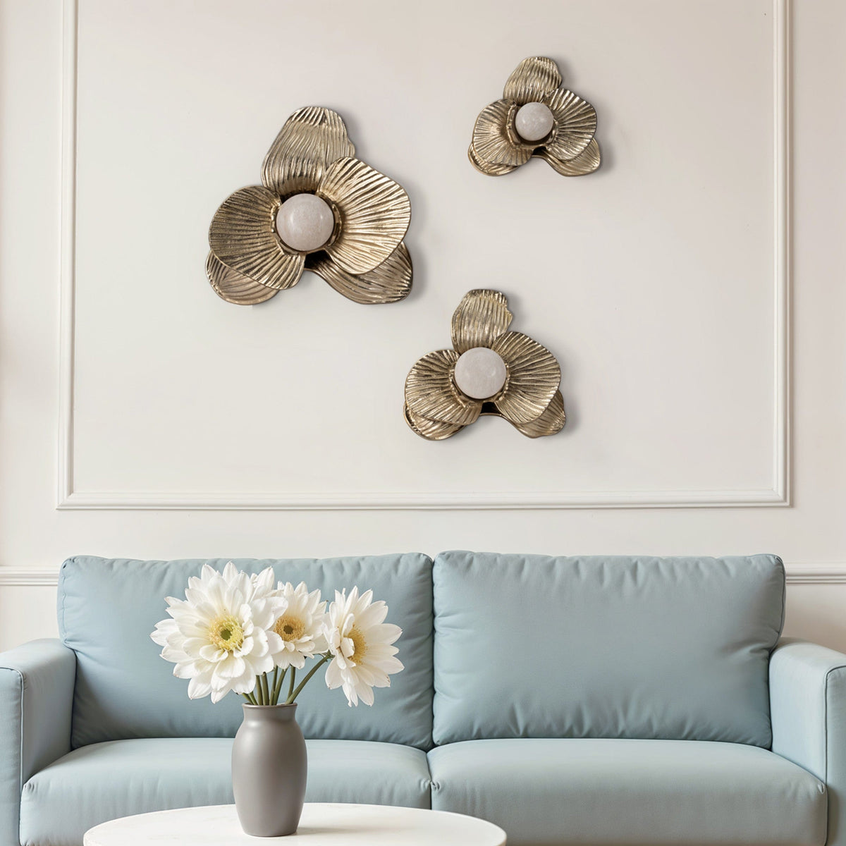 Sagebrook Home Womack Wall Flower Set Decor EV19218