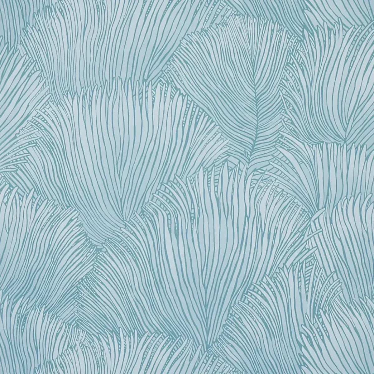 Schumacher Aqua / 9 yards Fondale Wallpaper