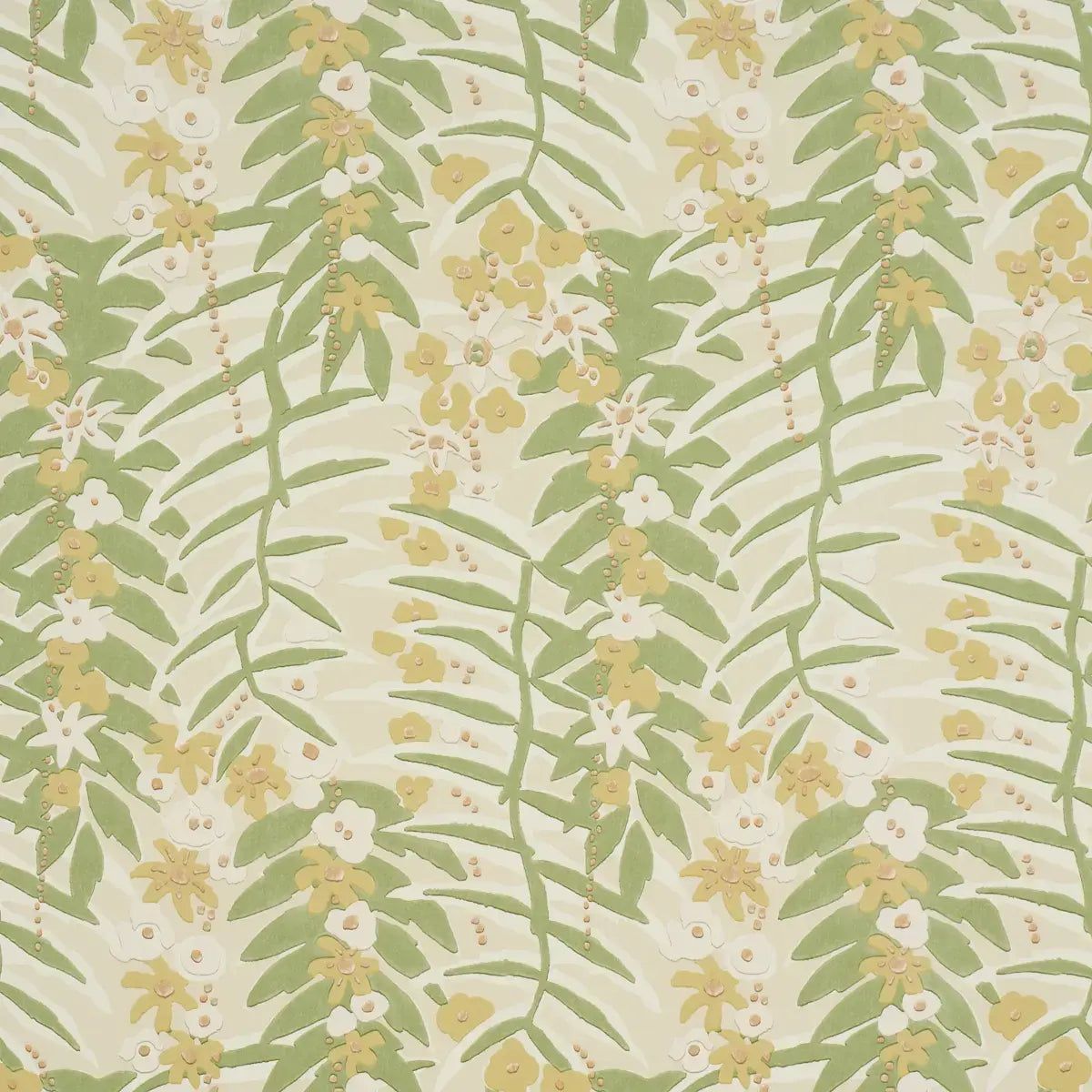 Schumacher Citron / 9 yards Ashbee Botanical Wallpaper