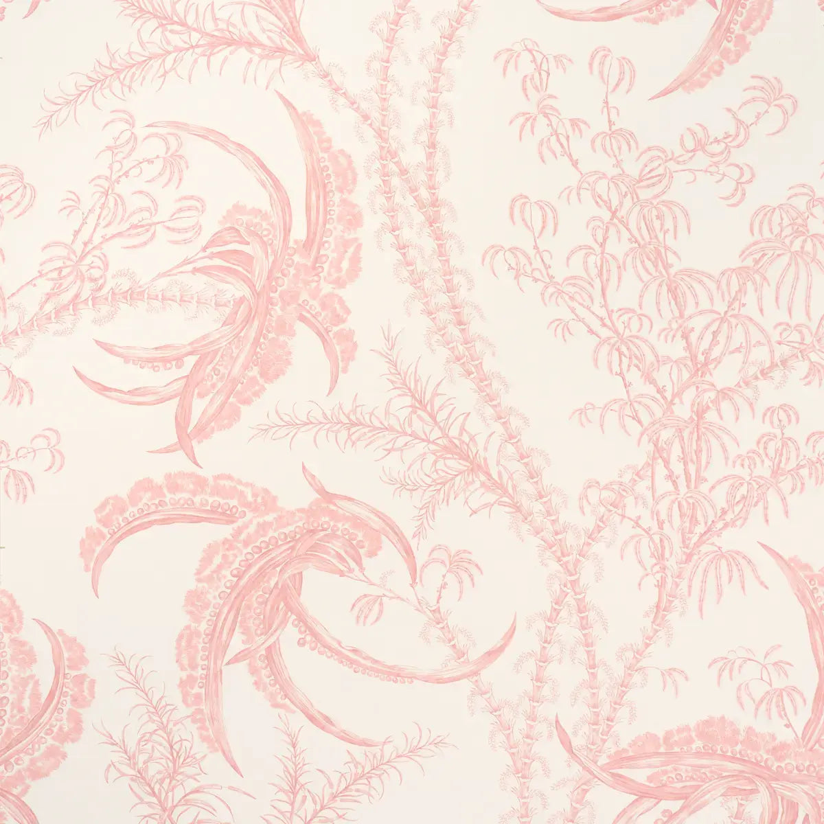 Schumacher Coral / 10 yards Ocean Toile Wallpaper