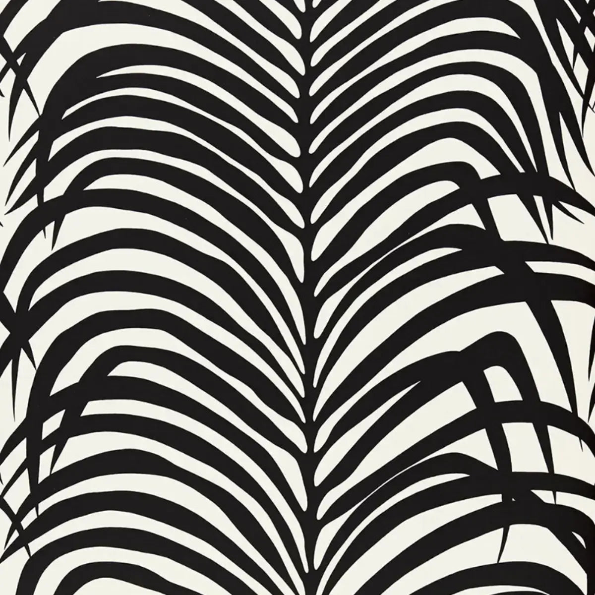 Schumacher Ebony / 9 yards Zebra Palm Wallpaper