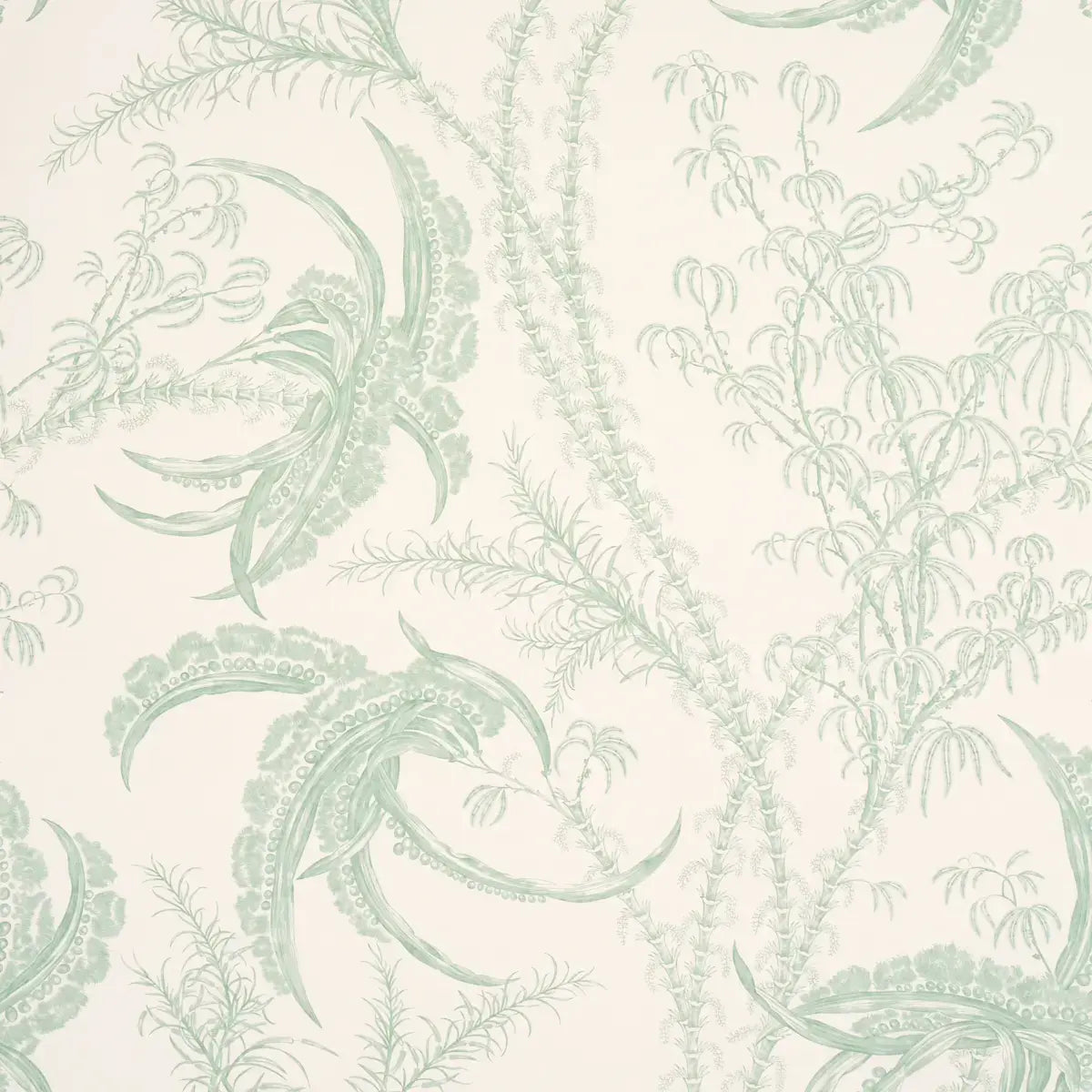 Schumacher Eucalyptus On Linen / 10 yards Ocean Toile Wallpaper