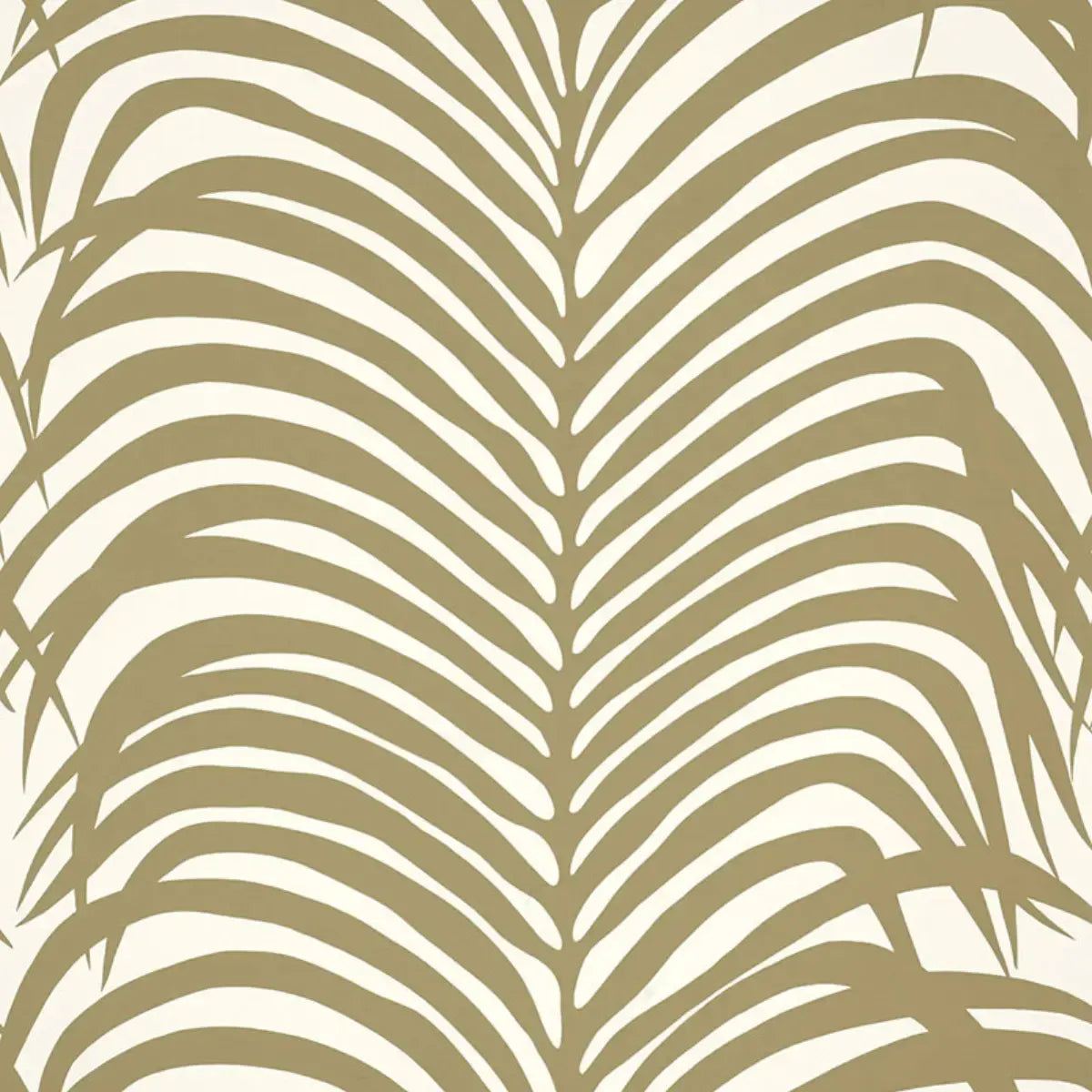 Schumacher Khaki / 9 yards Zebra Palm Wallpaper