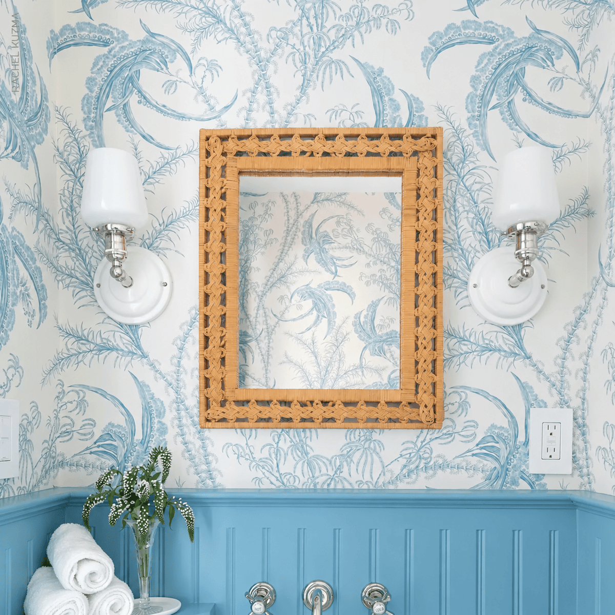 Schumacher Ocean Toile Wallpaper
