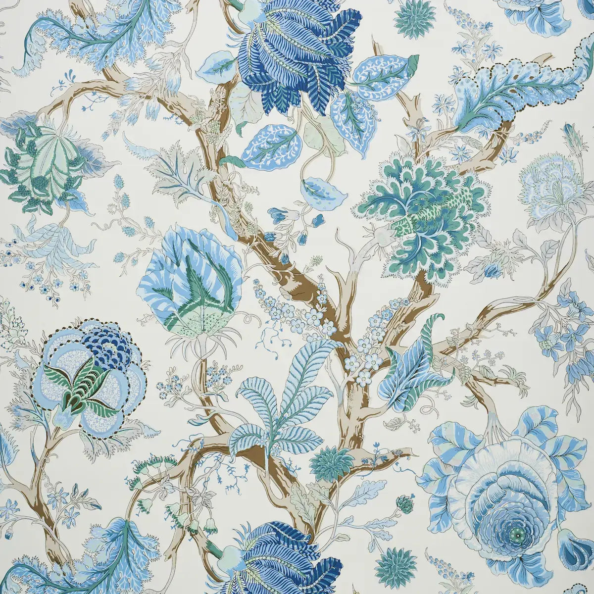 Schumacher Peacock and Emerald / 10 yards Indian Arbre Wallpaper
