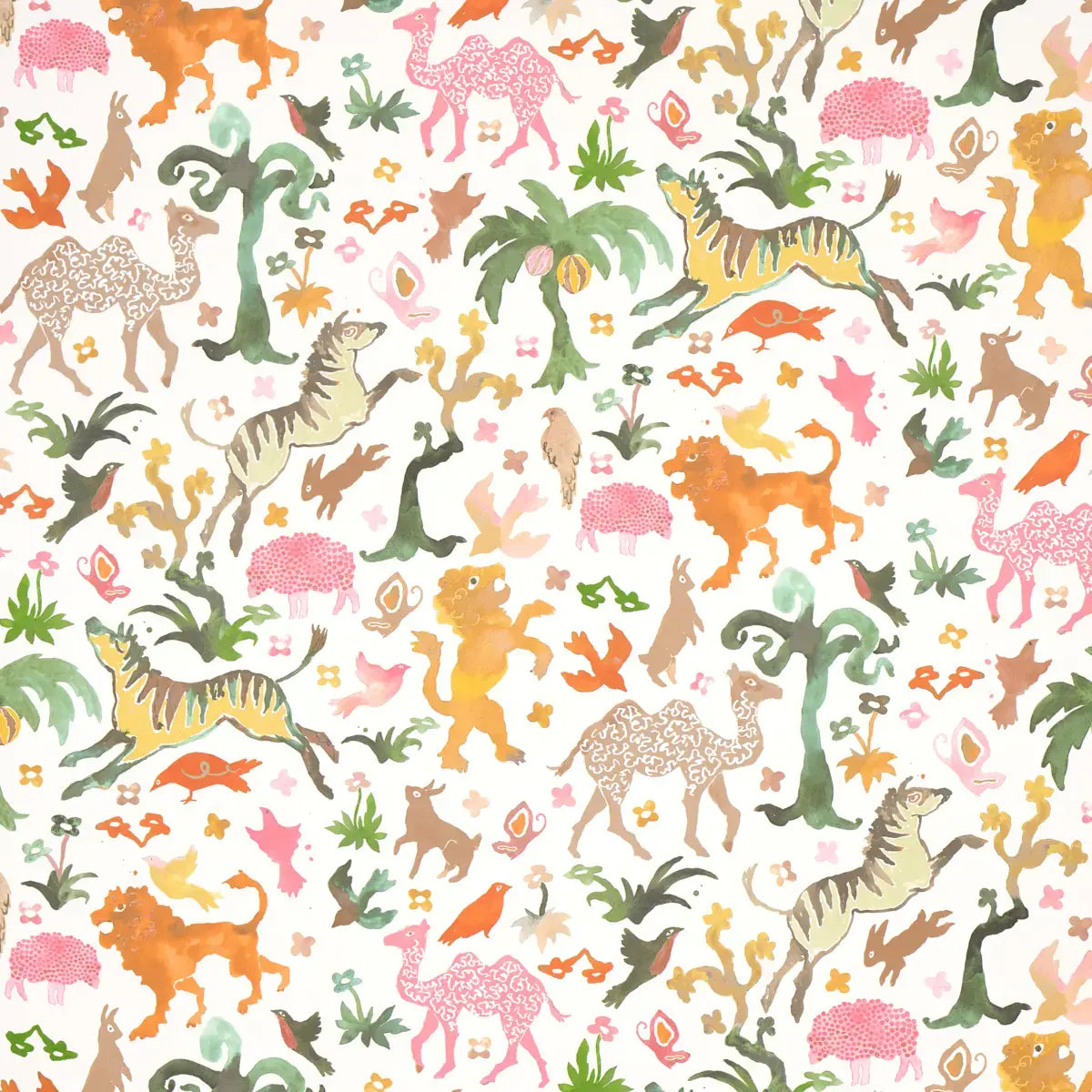 Schumacher Pink And Gold / 10 yards Beasts Wallpaper
