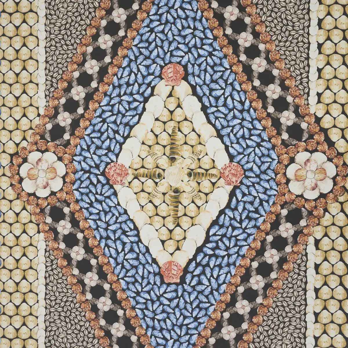 Schumacher Shell Grotto Panel B Wallpaper