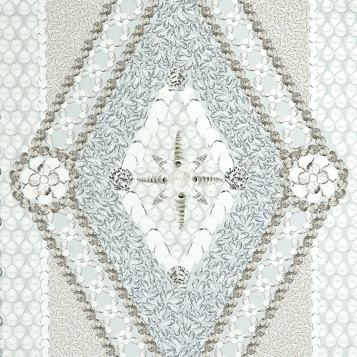 Schumacher Shell Grotto Panel B Wallpaper