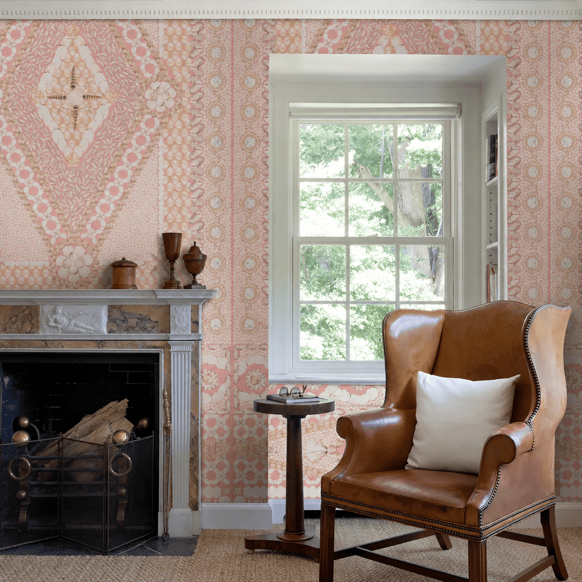 Schumacher Shell Grotto Panel B Wallpaper