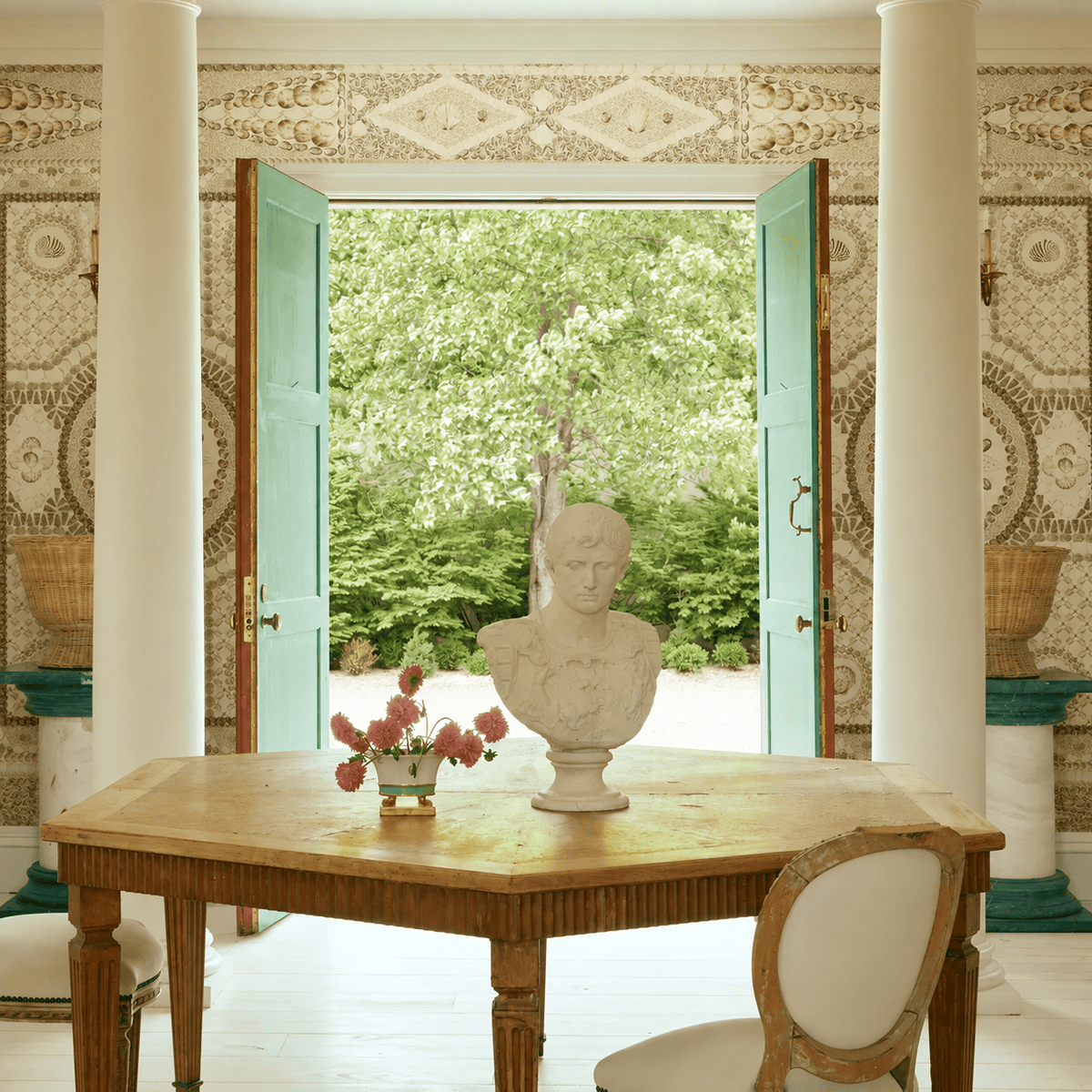Schumacher Shell Grotto Panel B Wallpaper