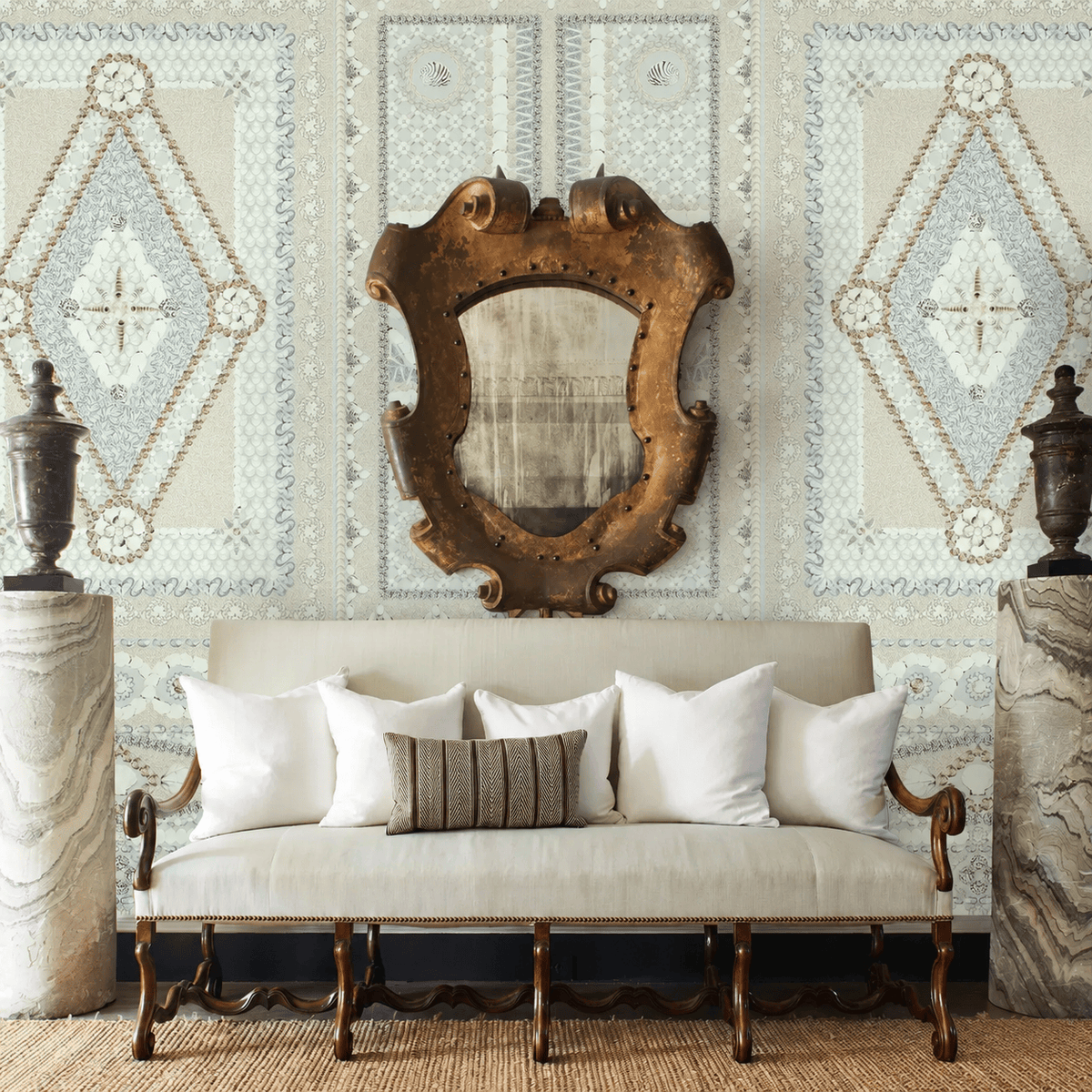 Schumacher Shell Grotto Panel B Wallpaper