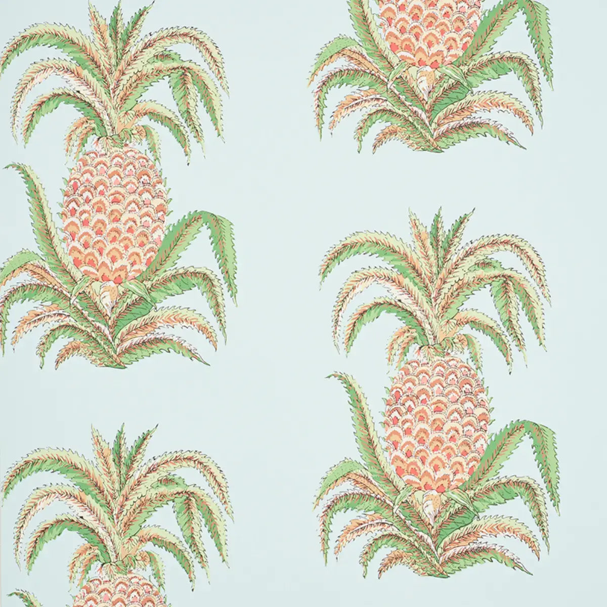 Schumacher Sky / 9 yards Pineapples Wallpaper