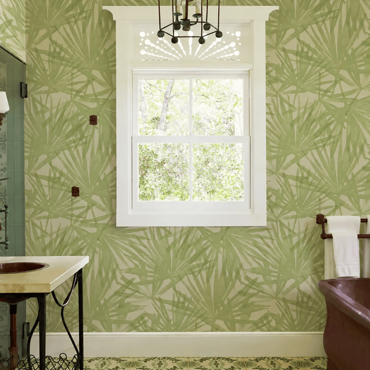 Schumacher Sunlit Palm Sisal Wallpaper