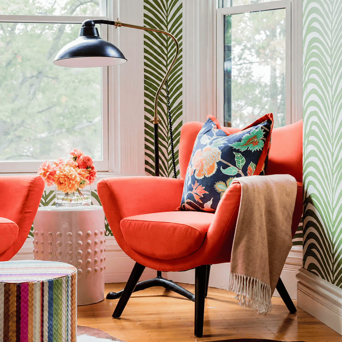 Schumacher Zebra Palm Wallpaper