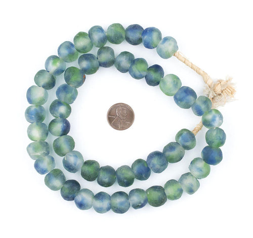 The Bead Chest Marine Recycle Beads Decor BlueGreenWhiteRecycled