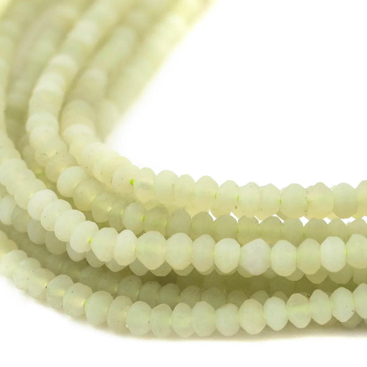 The Bead Chest Milky Green Jade Saucer Beads Decorative Beads AFG-SCR-GRN-499