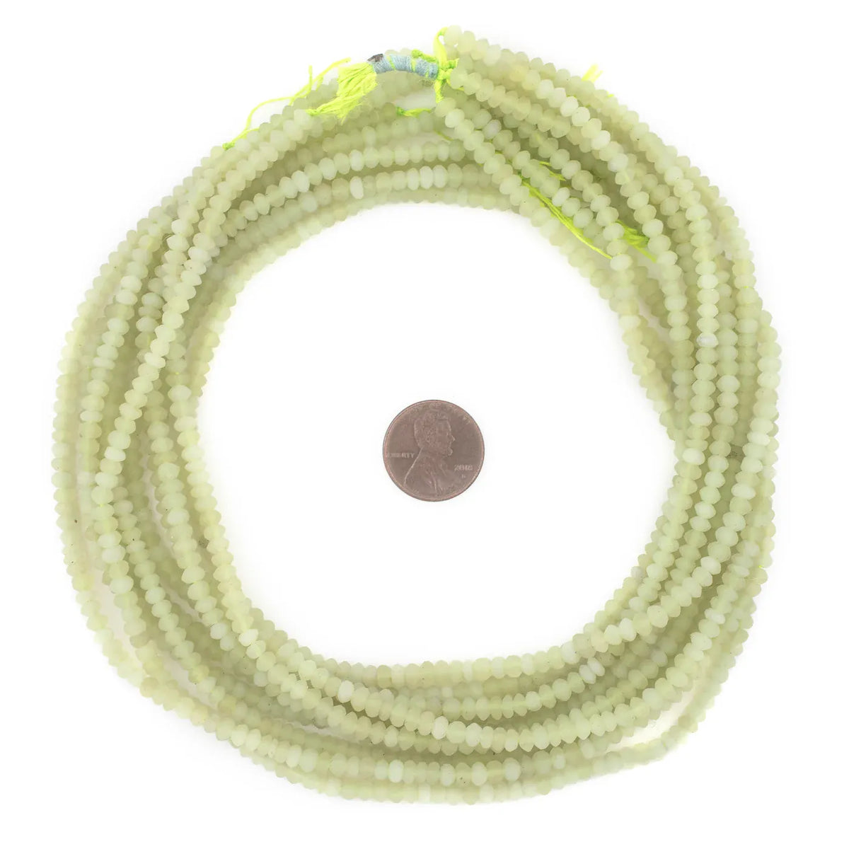 The Bead Chest Milky Green Jade Saucer Beads Decorative Beads AFG-SCR-GRN-499