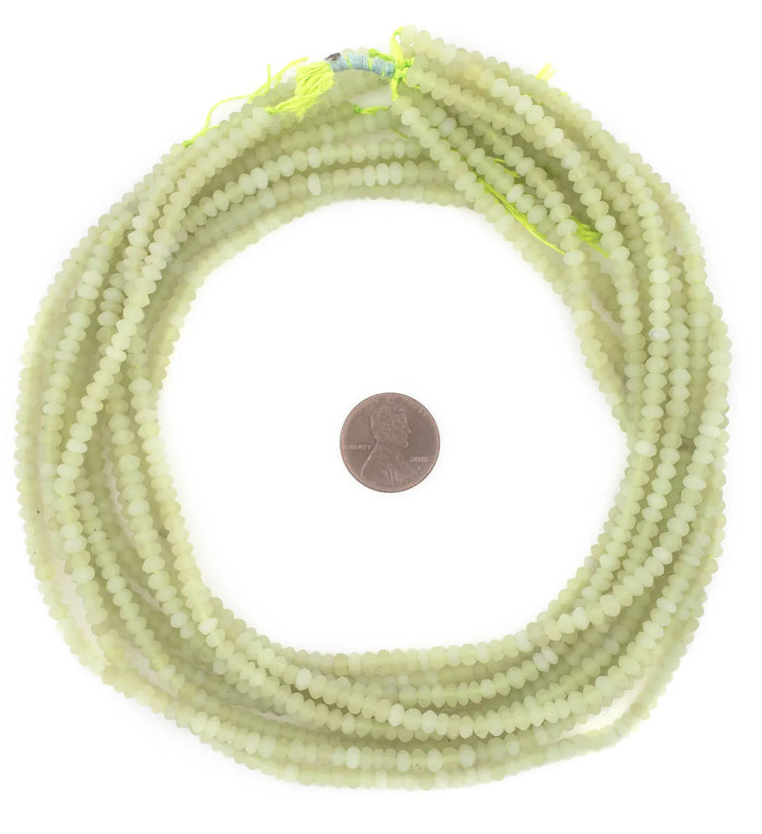 Milky Green Jade Saucer Beads - secondary
