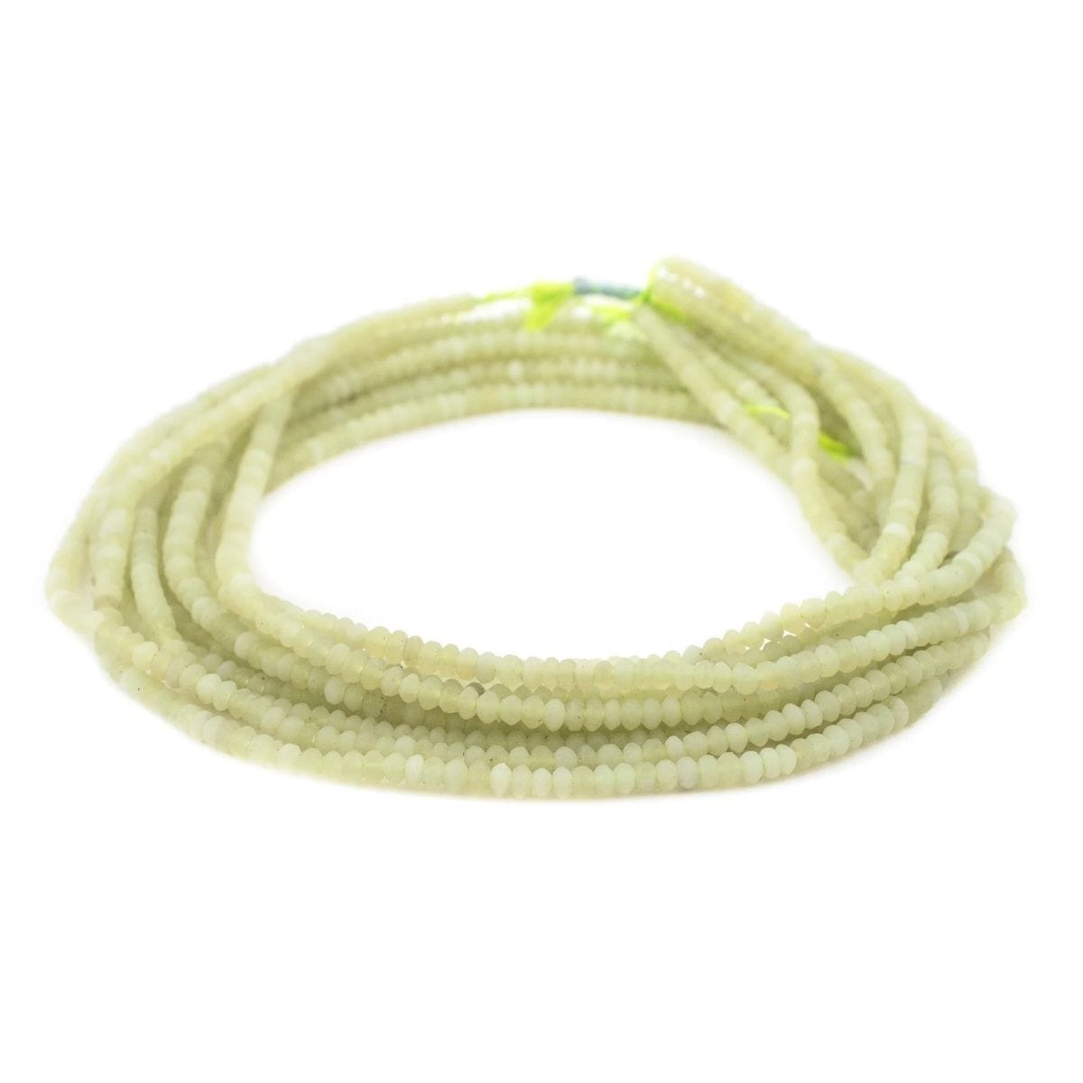 The Bead Chest Milky Green Jade Saucer Beads Decorative Beads AFG-SCR-GRN-499
