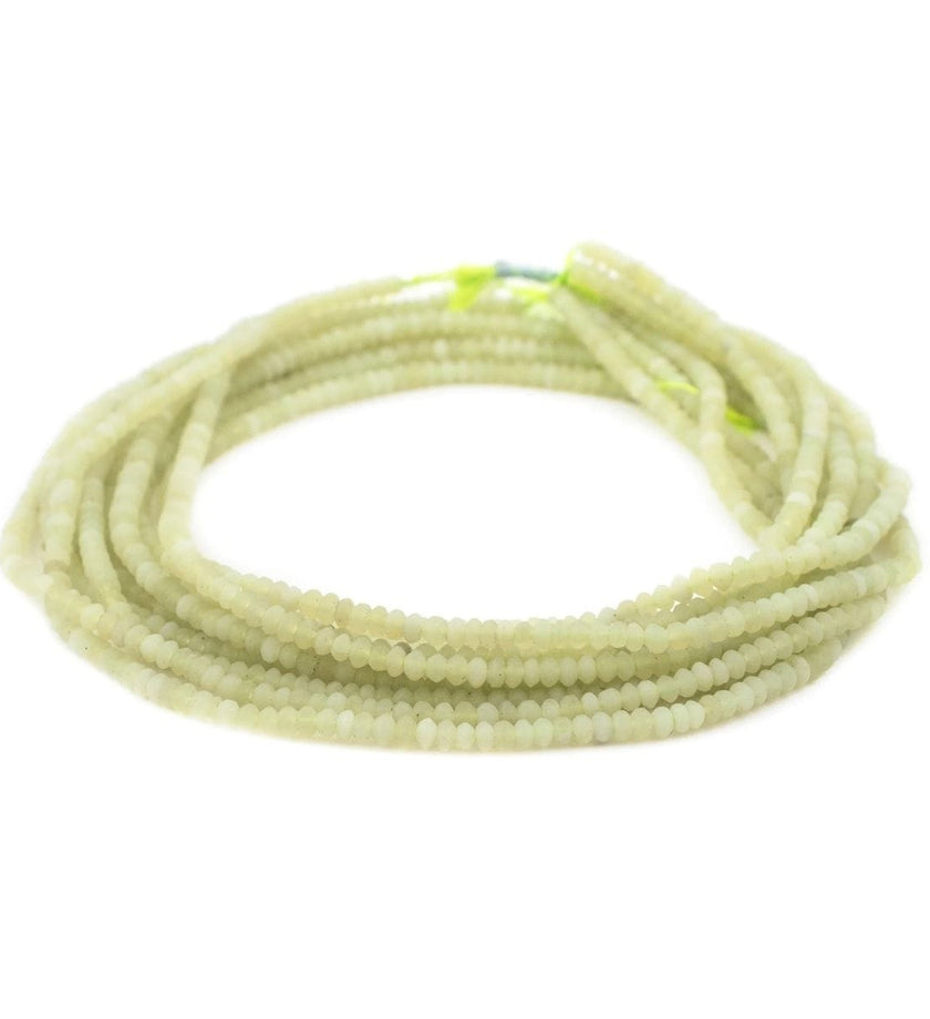 Milky Green Jade Saucer Beads