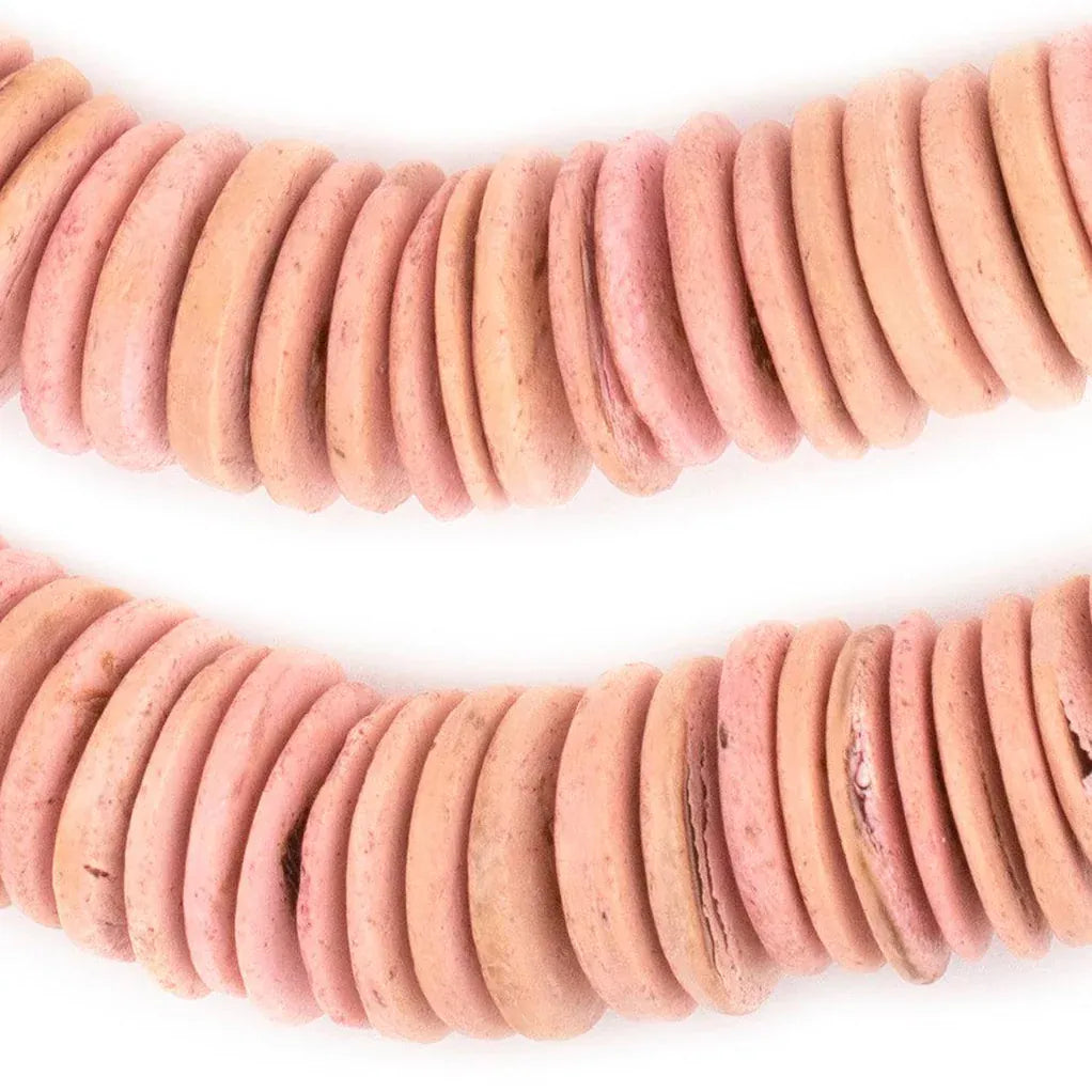 The Bead Chest Pink Disk Coconut Shell Beads Decorative Beads WOD-DSK-PNK-1677