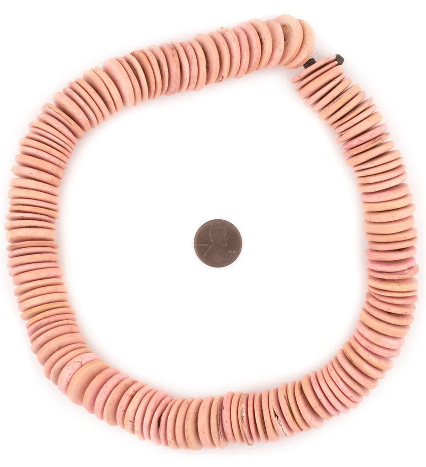 Pink Disk Coconut Shell Beads - secondary