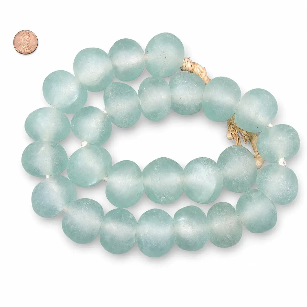 The Bead Chest Super Jumbo Clear Aqua Recycled Glass Beads Decorative Beads RCY-RND-CLR-716