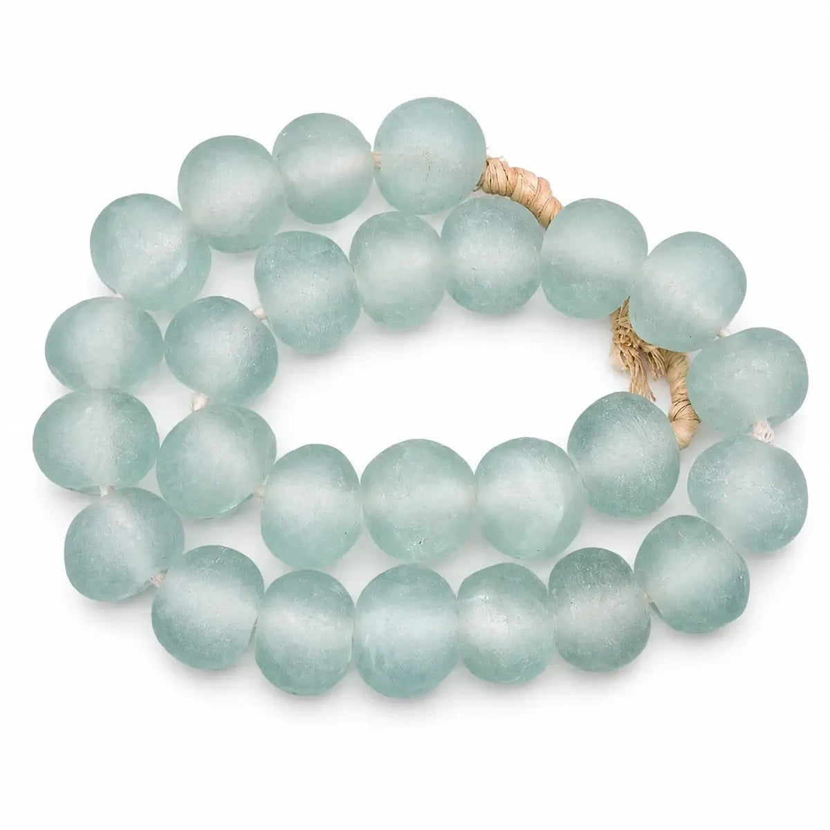 The Bead Chest Super Jumbo Clear Aqua Recycled Glass Beads Decorative Beads RCY-RND-CLR-716