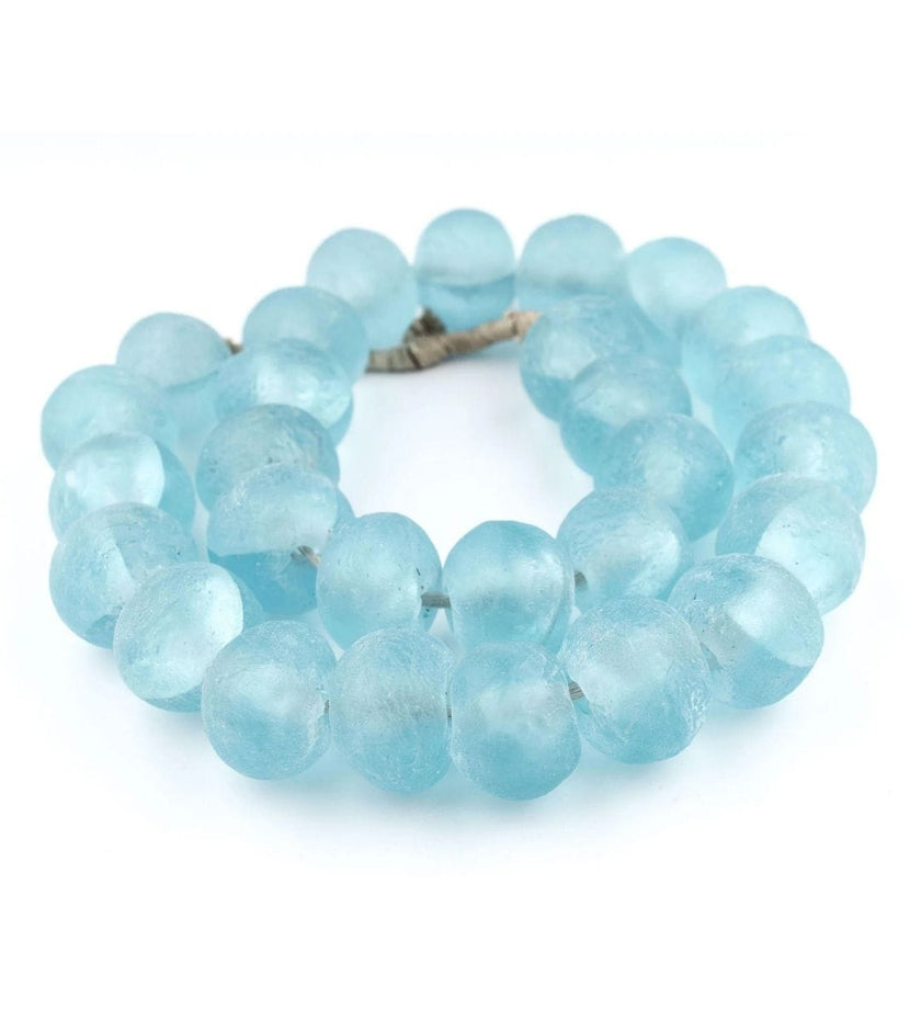 Super Jumbo Clear Marine Recycled Glass Beads