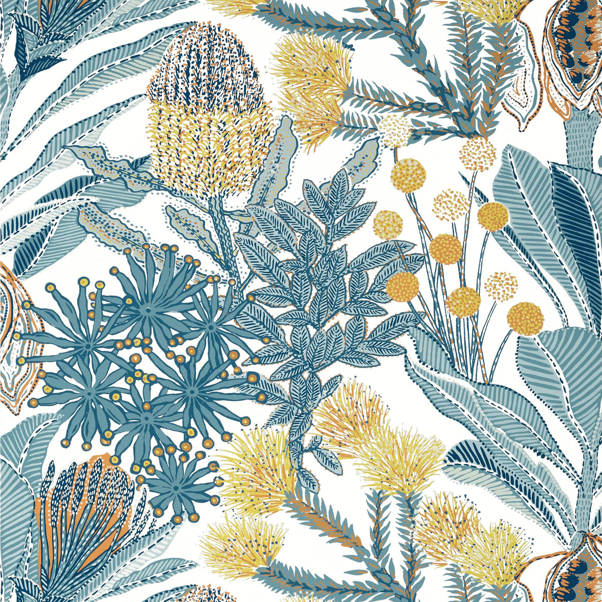 Thibaut Blue / 2 Rolls Protea Wallpaper T13922