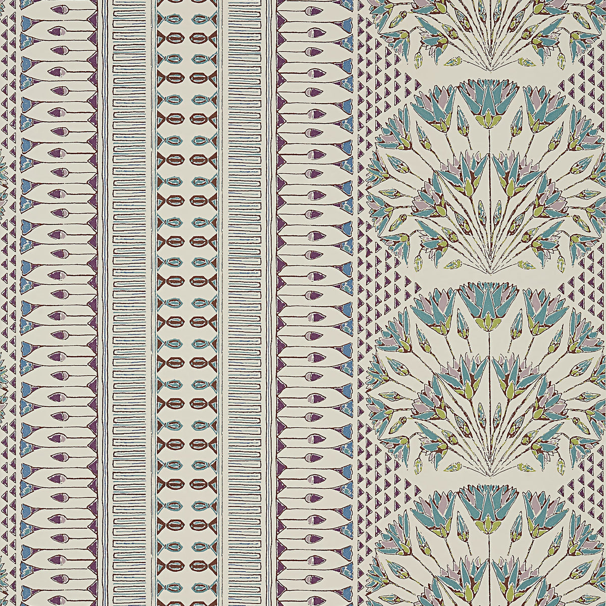 Thibaut Eggplant / 2 Rolls Cairo Wallpaper AT9626