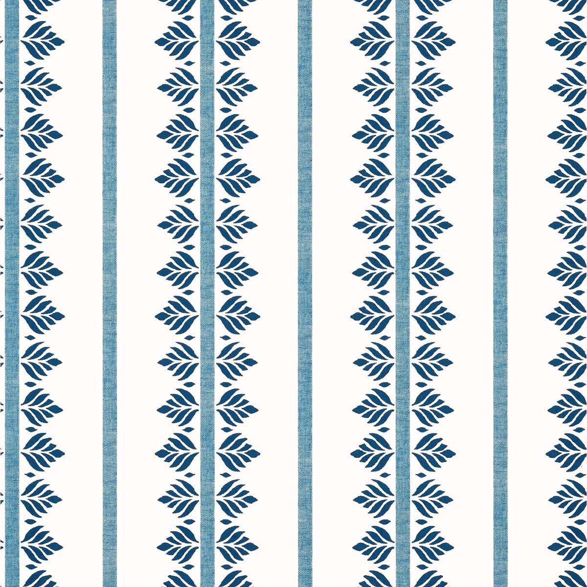 Thibaut Navy / 2 Rolls Fern Stripe Wallpaper